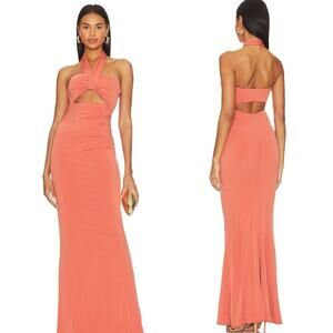 NWT Katie May Amber Cutout Maxi Gown in Rust Sz XS MSRP $250